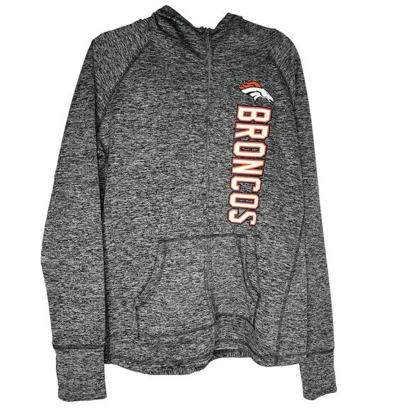 NFL Team Apparel Women's Broncos Pullover Hoodie Black Kangaroo Pocket Size XL - Picture 1 of 6